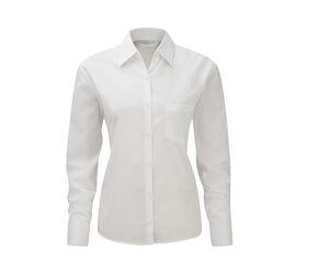 Russell Collection JZ34F - Long Sleeve Poplin Blouse White