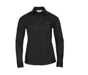 Russell Collection JZ34F - Long Sleeve Poplin Blouse Black