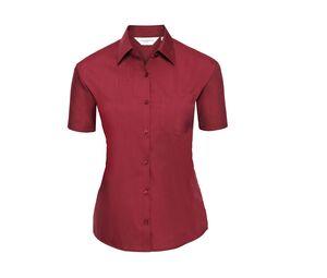RUSSELL COLLECTION JZ35F - Dames Poplin Blouse Classic Red
