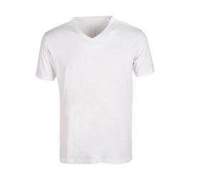 SANS Étiquette SE683 - Heren No Label V-hals T-shirt White