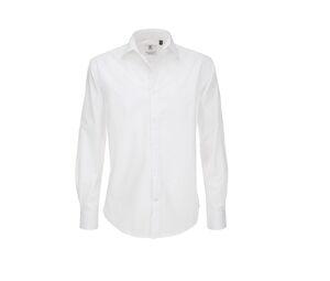 B&C BC710 - Mens Black Tie Elastane Long Sleeve Poplin Shirt