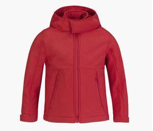 B&C BC651 - Soft-Shell Met Capuchon Kinderen Red