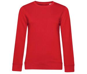 B&C BCW32B - Bio-sweatshirt voor dames met ronde hals Red