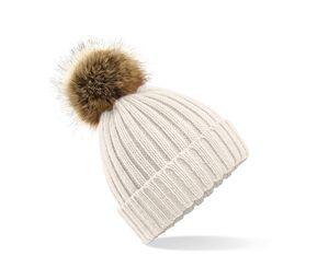 BEECHFIELD BF412 - Bonnet grosse maille Pop Pom Oatmeal