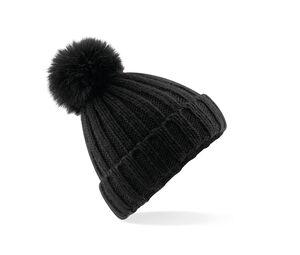 BEECHFIELD BF413 - Bonnet Verbier grosse maille Pop Pom