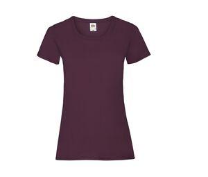 Fruit of the Loom SC600 - Middelzwaar T-shirt met vrouwelijke pasvorm Burgundy