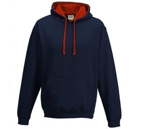 AWDIS JH003 - Hoodie met capuchon New French Navy / Fire Red