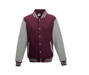 AWDIS JH043 - Baseball Vest Unisex Burgundy / Heather Grey