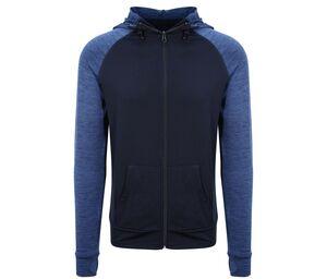 JUST COOL JC057 - Sweat homme contrasté Navy/Navy Melange