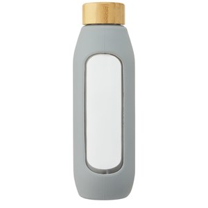 PF Concept 100666 - Tidan fles van 600 ml in borosilicaatglas met siliconen grip Grey
