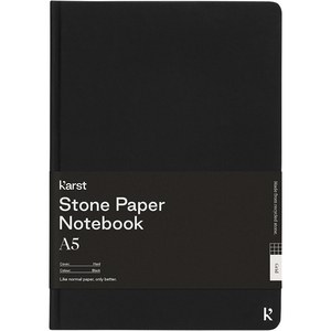Karst® 107798 - Karst® A5 hardcover notitieboek van steenpapier - vierkant Solid Black
