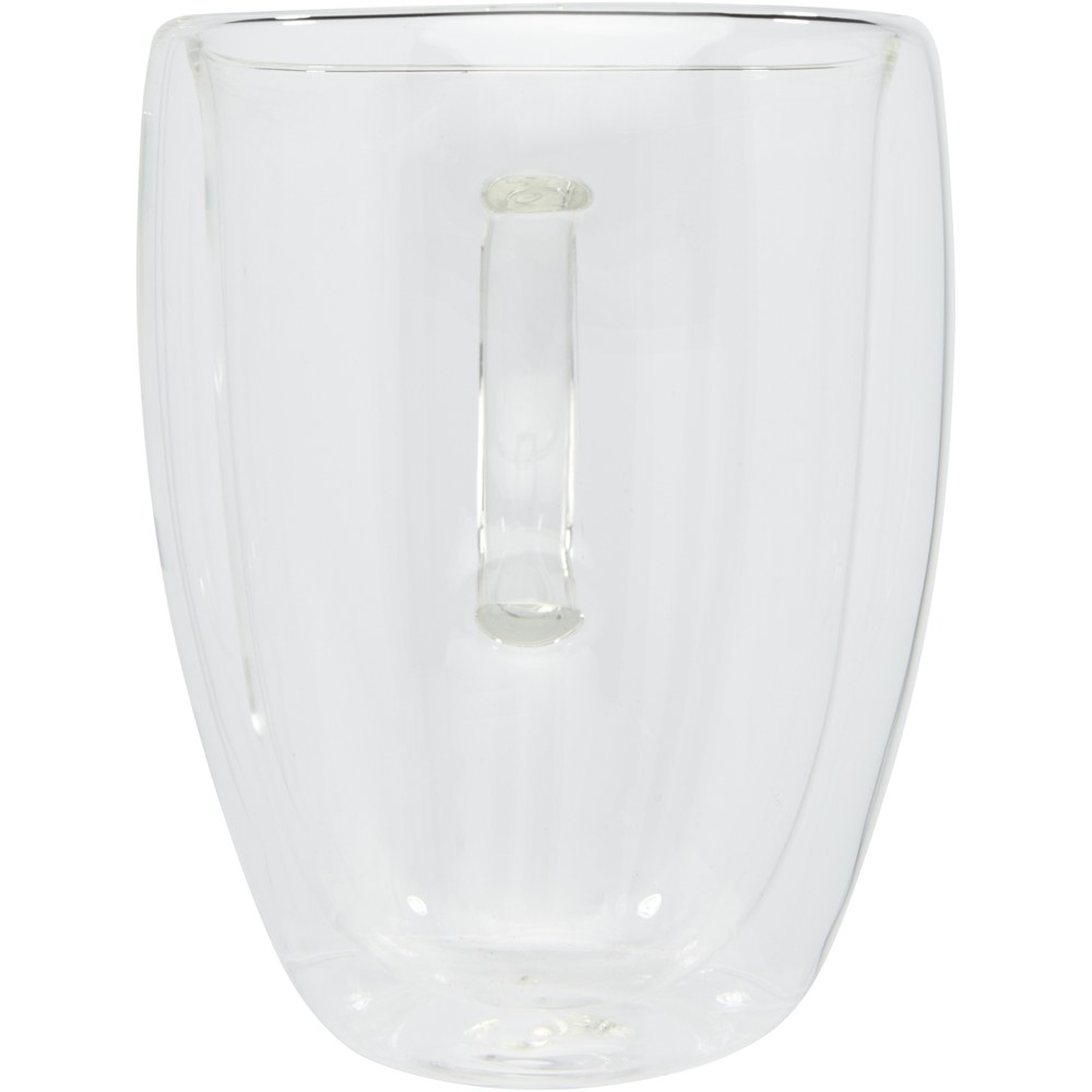 Seasons 113316 - Manti 350 ml 2-delige dubbelwandige glazen kop met bamboe onderzetter 