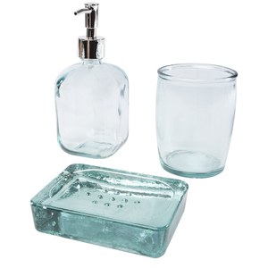 Authentic 126190 - Jabony 3 delige badkamerset van gerecycled glas