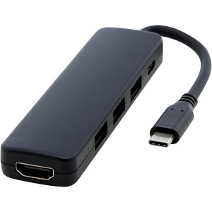 PF Concept 124368 - Loop RCS gerecyclede plastic multimedia-adapter USB 2.0-3.0 met HDMI-poort